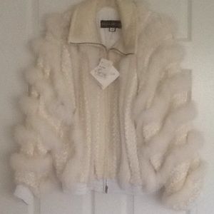 Mohair fur trimmed vintage coat